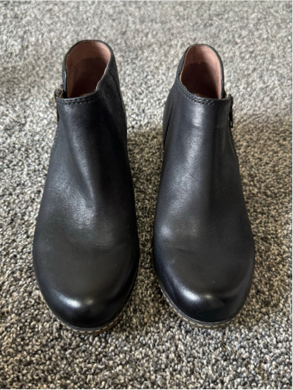 Women's Dansko Black Leather Leyla Booties Size 38/7.5 - Picture 2 of 11